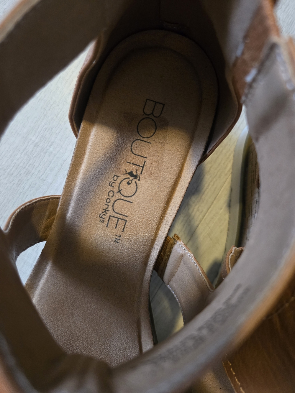 Corkys Cognac Brown Open-Toe Ankle Cuff Sandals - Picture 2 of 5
